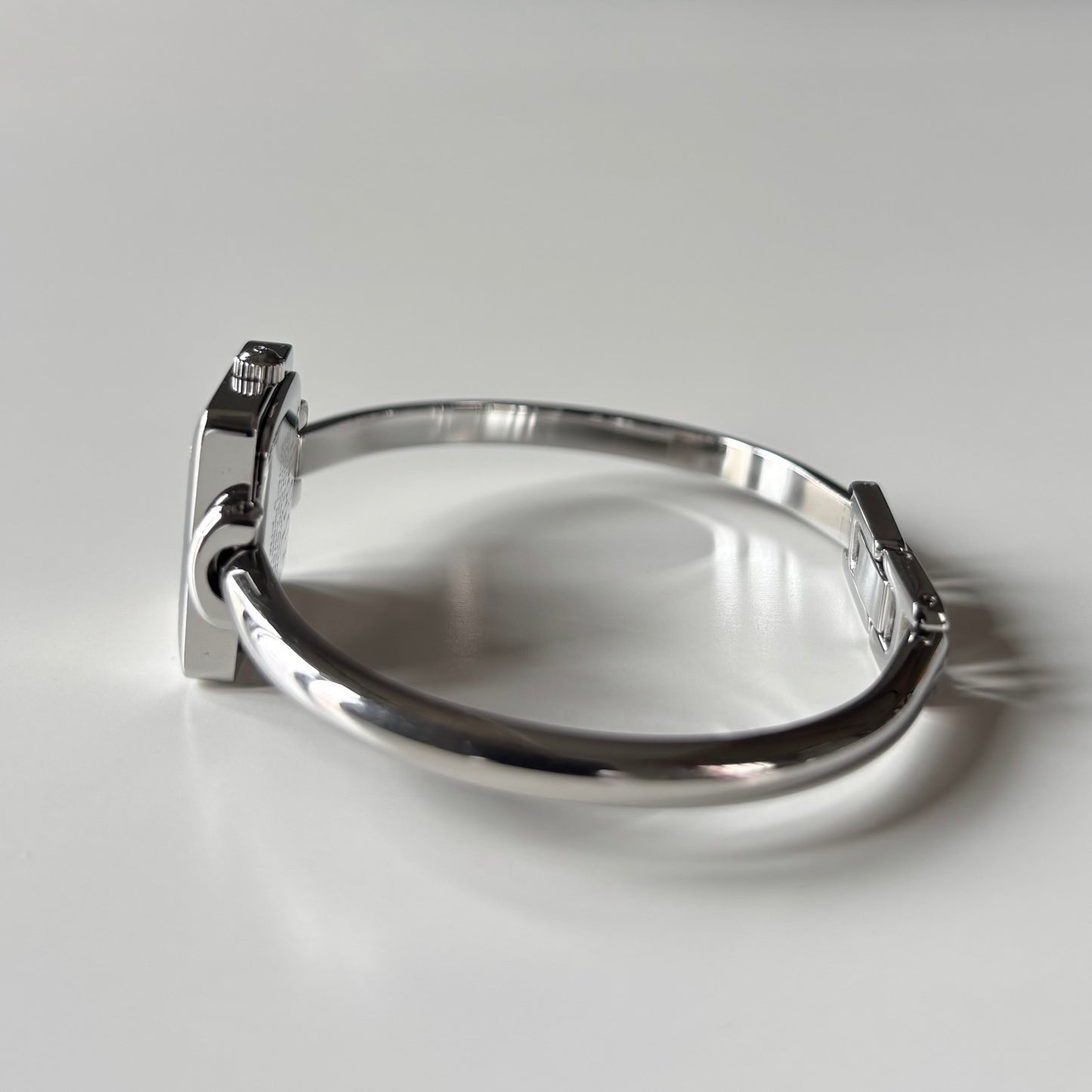 Gucci 1990s Square Dial Silver Bangle Watch