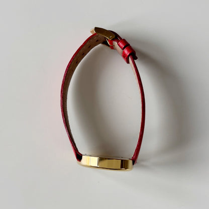 Yves Saint Laurent 1990s Heart Dial Gold Plated Red Watch