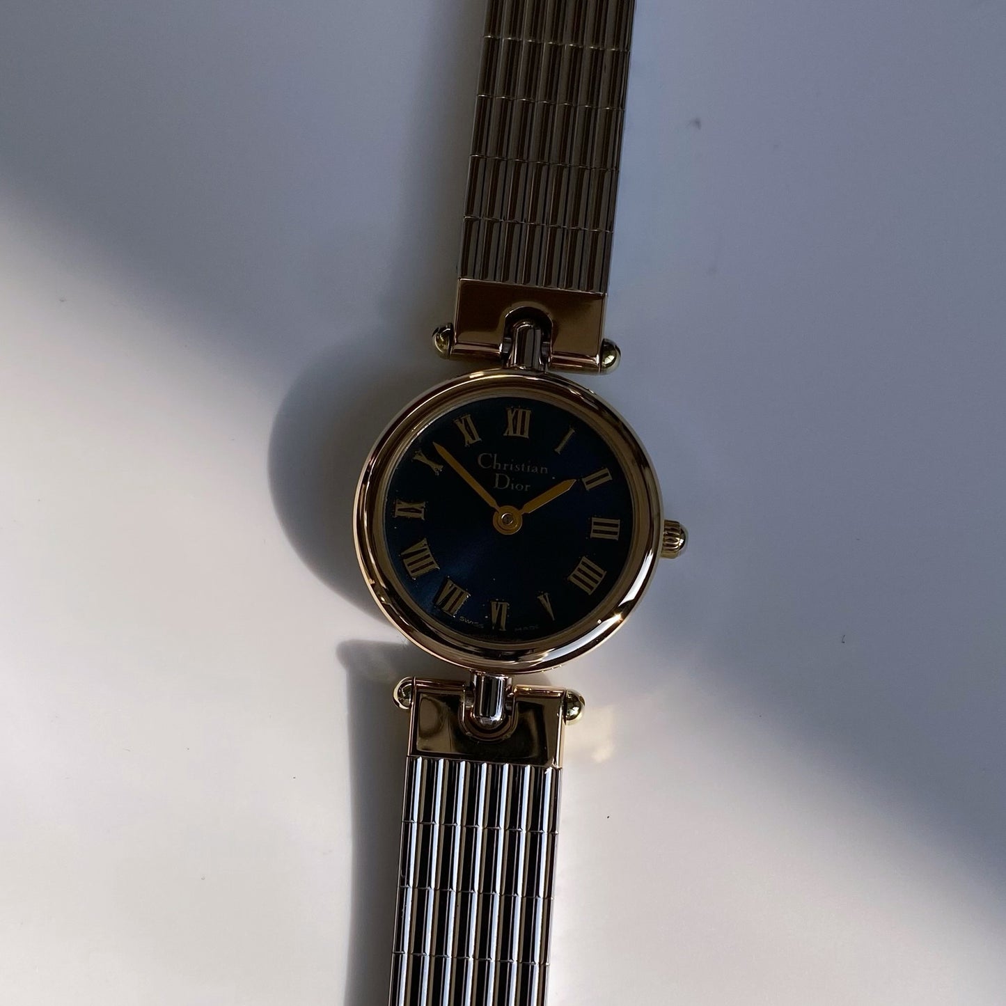 Dior 1990s Navy Dial Two Tone Watch