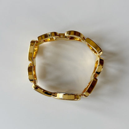 Yves Saint Laurent 1990s Heart  Dial Band Gold Plated Watch