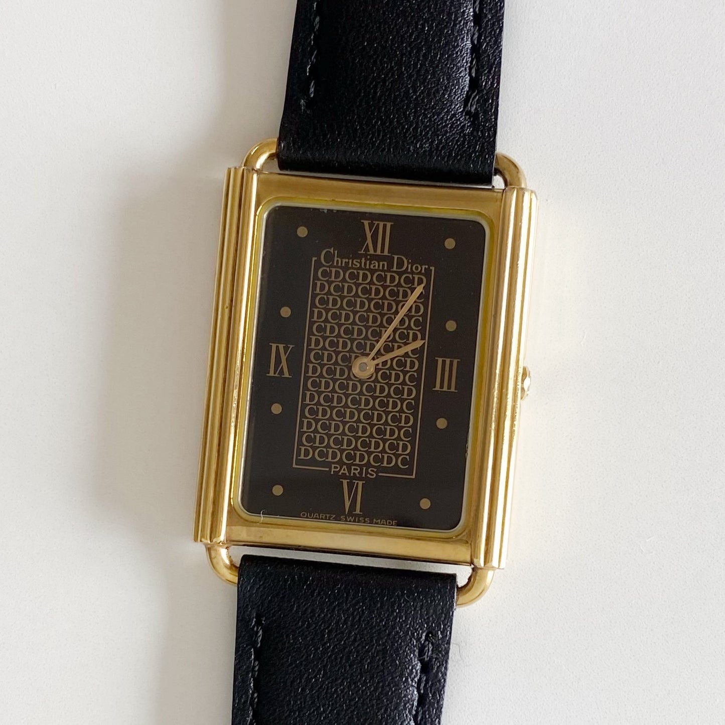 Dior 1990s Gold Plated Tank Watch (Large)