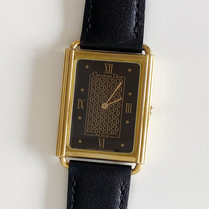 Dior 1990s Gold Plated Tank Watch (Large)