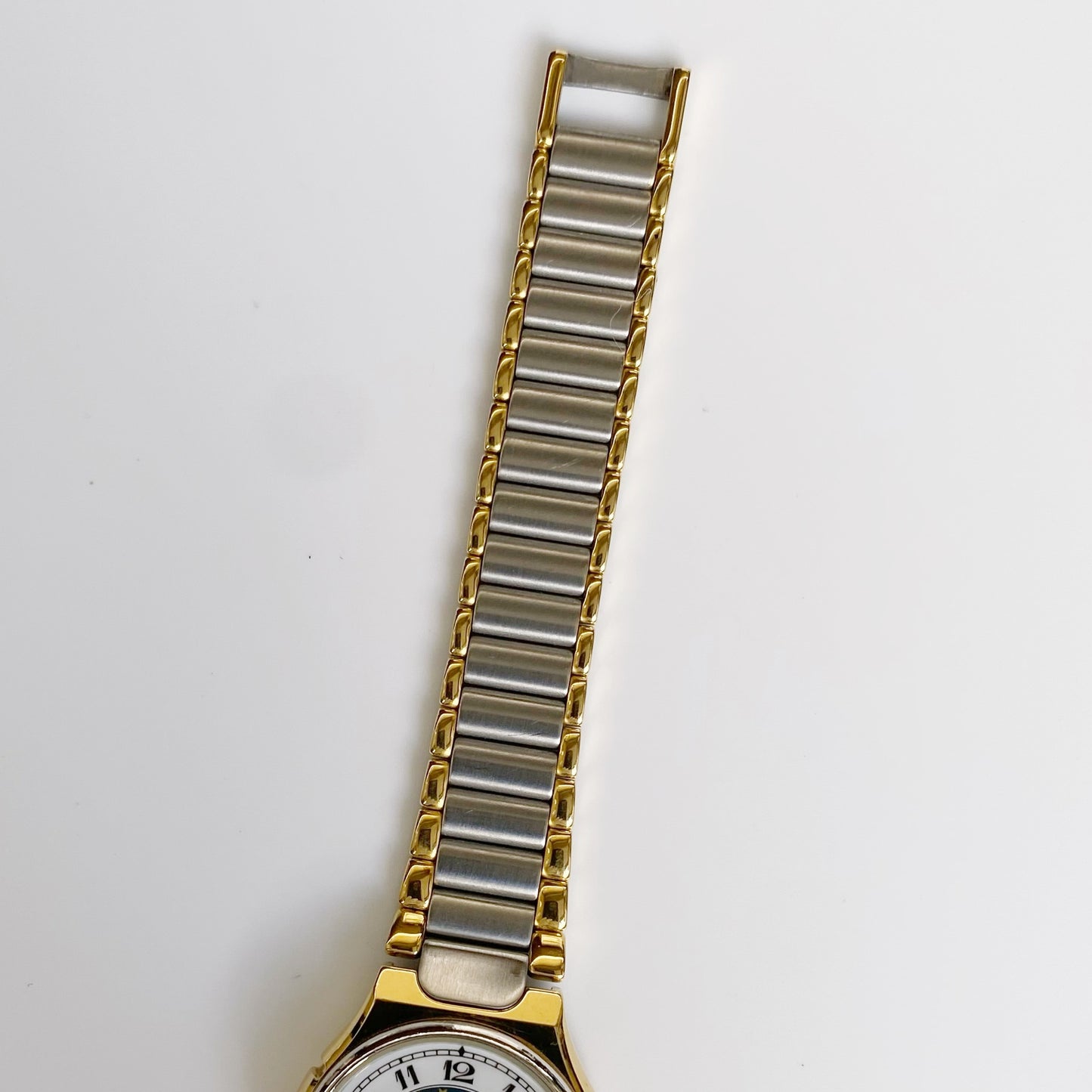 Yves Saint Laurent 1990s Moon Phase Two Tone Watch