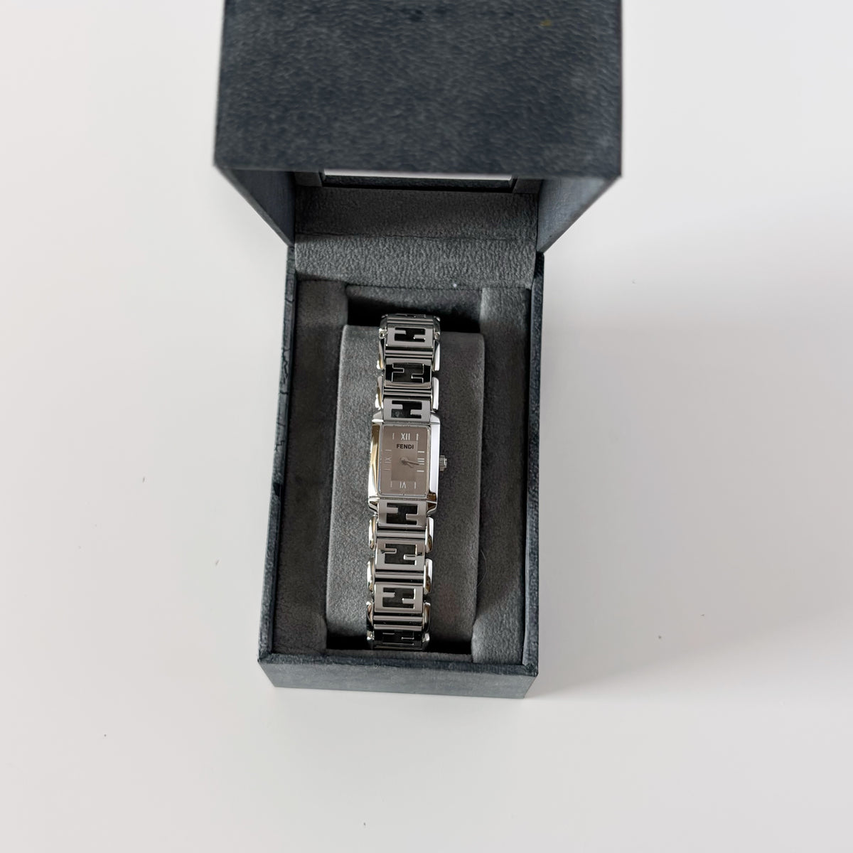 Fendi 1990s Tank Stainless Steel Watch