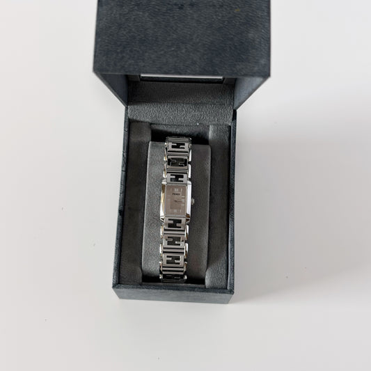 Fendi 1990s Tank Stainless Steel Watch