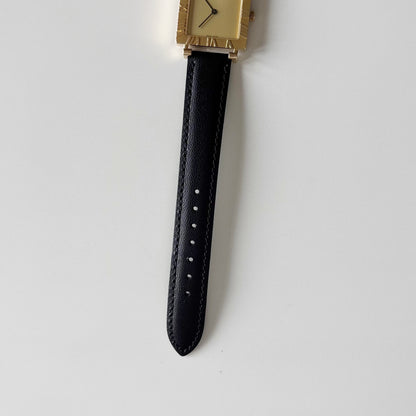 Tiffany 1990s Atlas Square Dial 18K Gold Case Watch