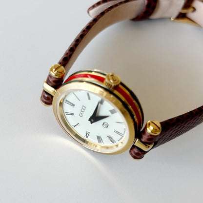 Gucci 1980s Sherry Round Dial Gold Plated Watch