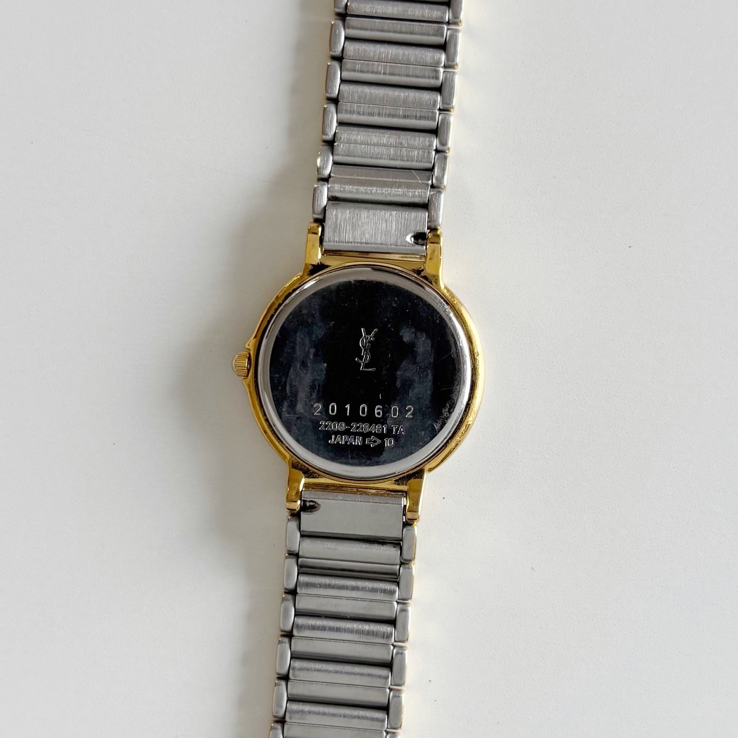 Yves Saint Laurent 1990s Round Dial Two Tone Watch