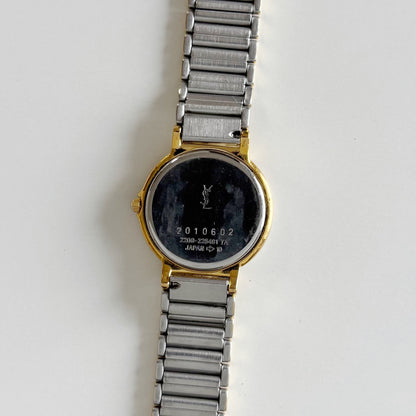 Yves Saint Laurent 1990s Round Dial Two Tone Watch
