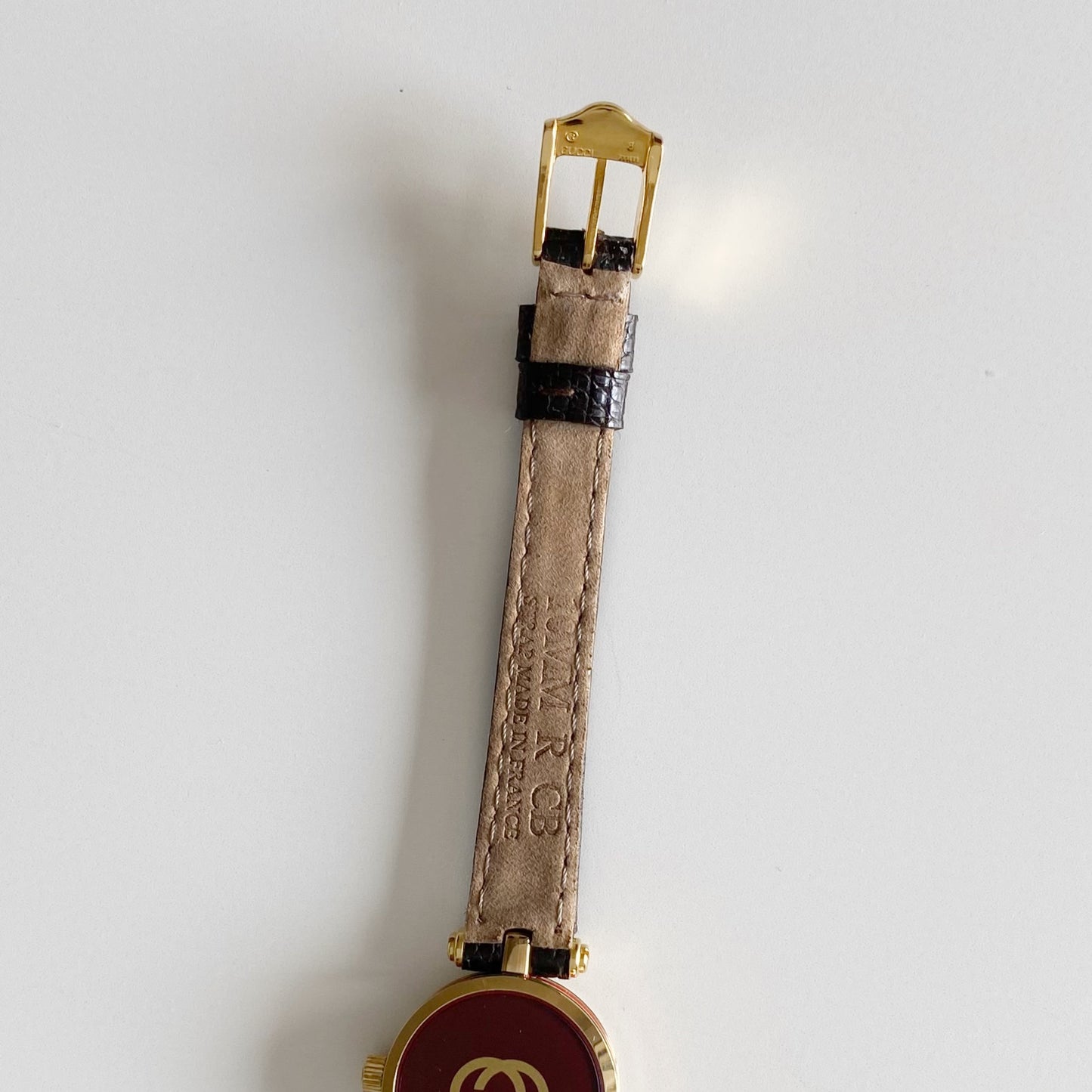 Gucci 1990s Sherry Round Dial Gold Plated Watch