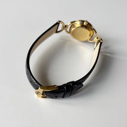 Gucci Round Dial Horsebit Gold-Plated Watch