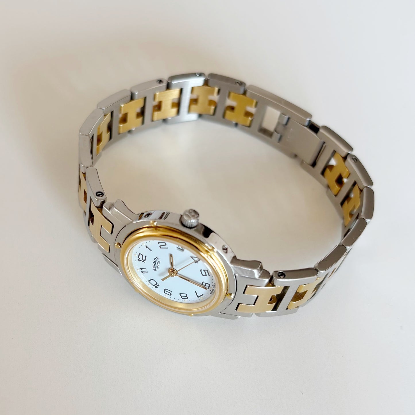 Hermes 1990s Clipper Two Tone Watch