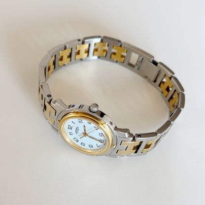 Hermes 1990s Clipper Two Tone Watch
