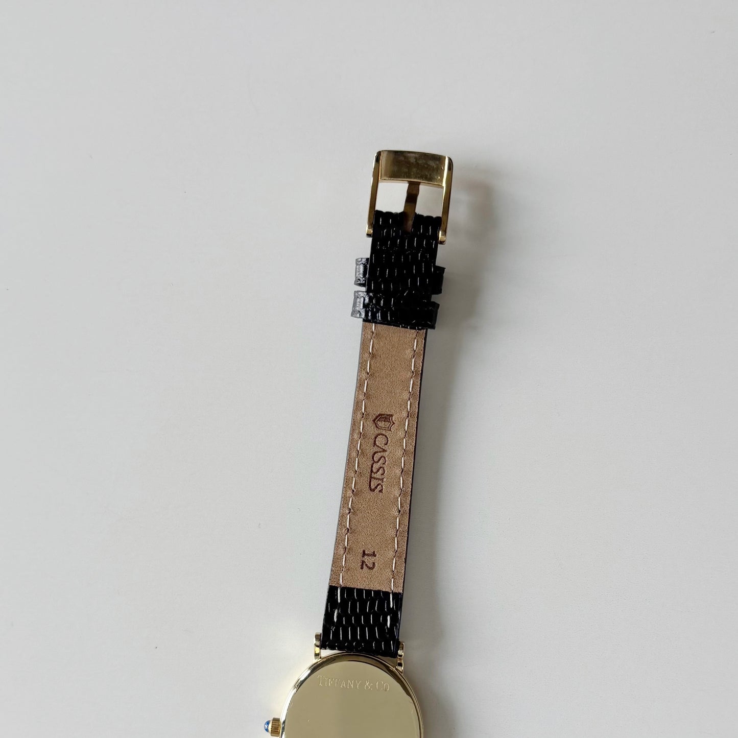 Tiffany 1990s Oval Dial 14K Case Watch