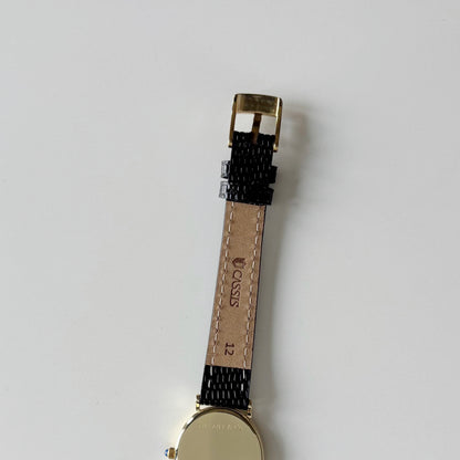 Tiffany 1990s Oval Dial 14K Case Watch