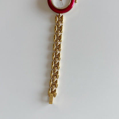 Gucci 1990s Interchangeable Bezel Gold Plated Rice Chain Watch with 6 bezels, case (175mm)