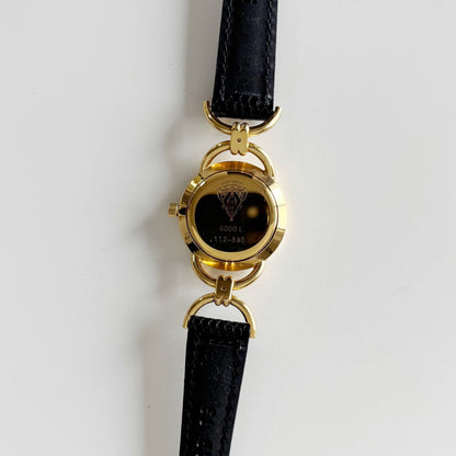 Gucci 1990s Gold Dial Gold Plated Horsebit Watch