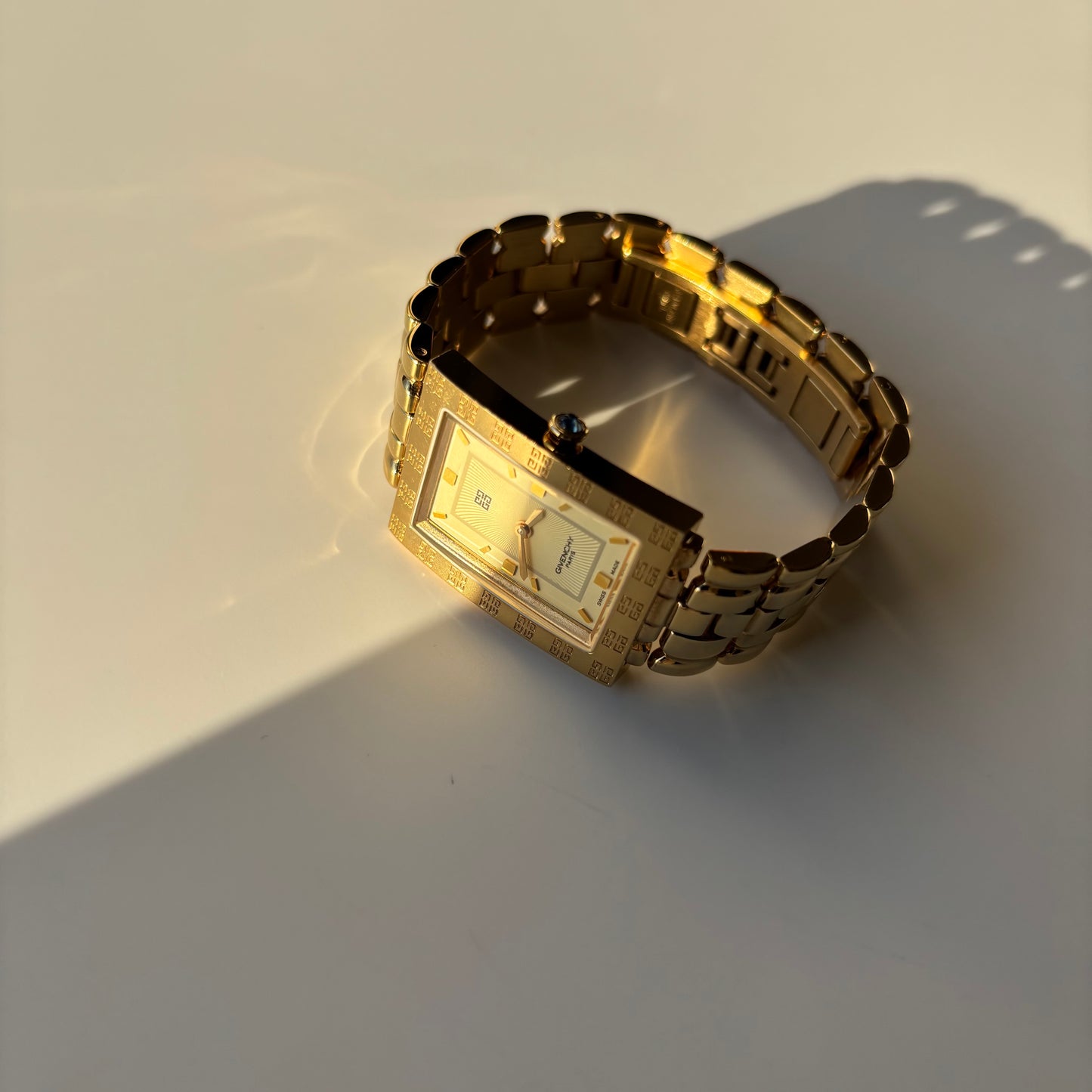 Givenchy 1990s Tank Gold Plated Watch (Large)