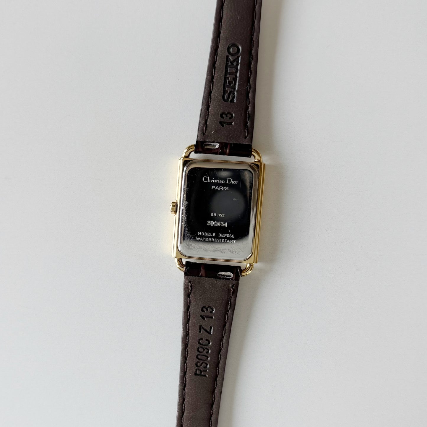 Dior 1990s CD Logo Tank Gold Plated Watch