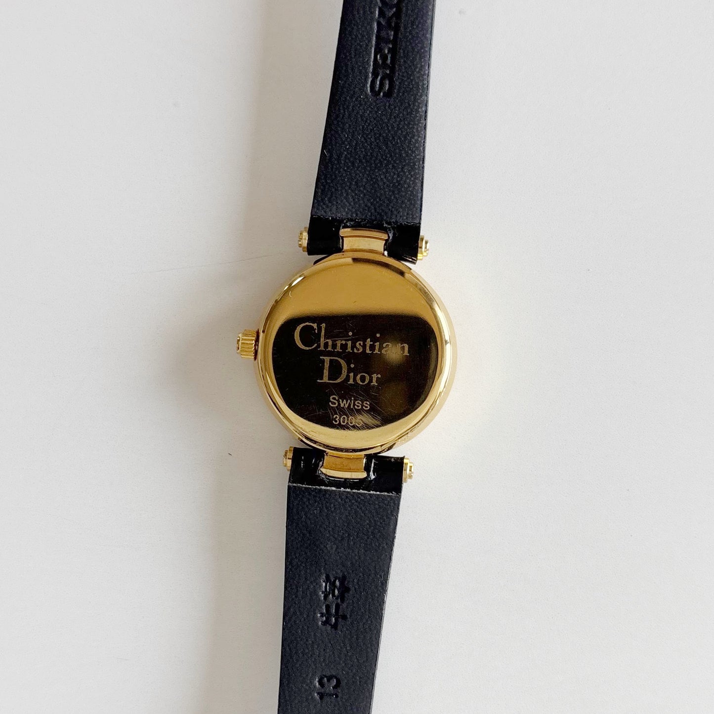 Dior 1990s Round Dial Gold Plated Watch