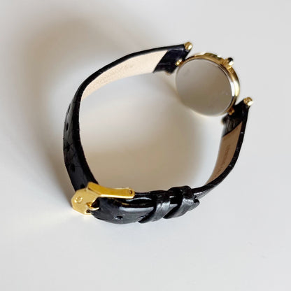 Dior 1990s Seashell Round Dial Gold Plated Watch