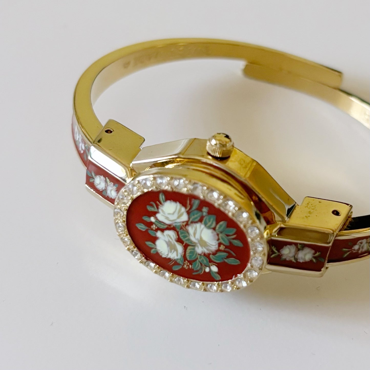 André  Mouche 1990s Red Gold Plated Bangle Watch