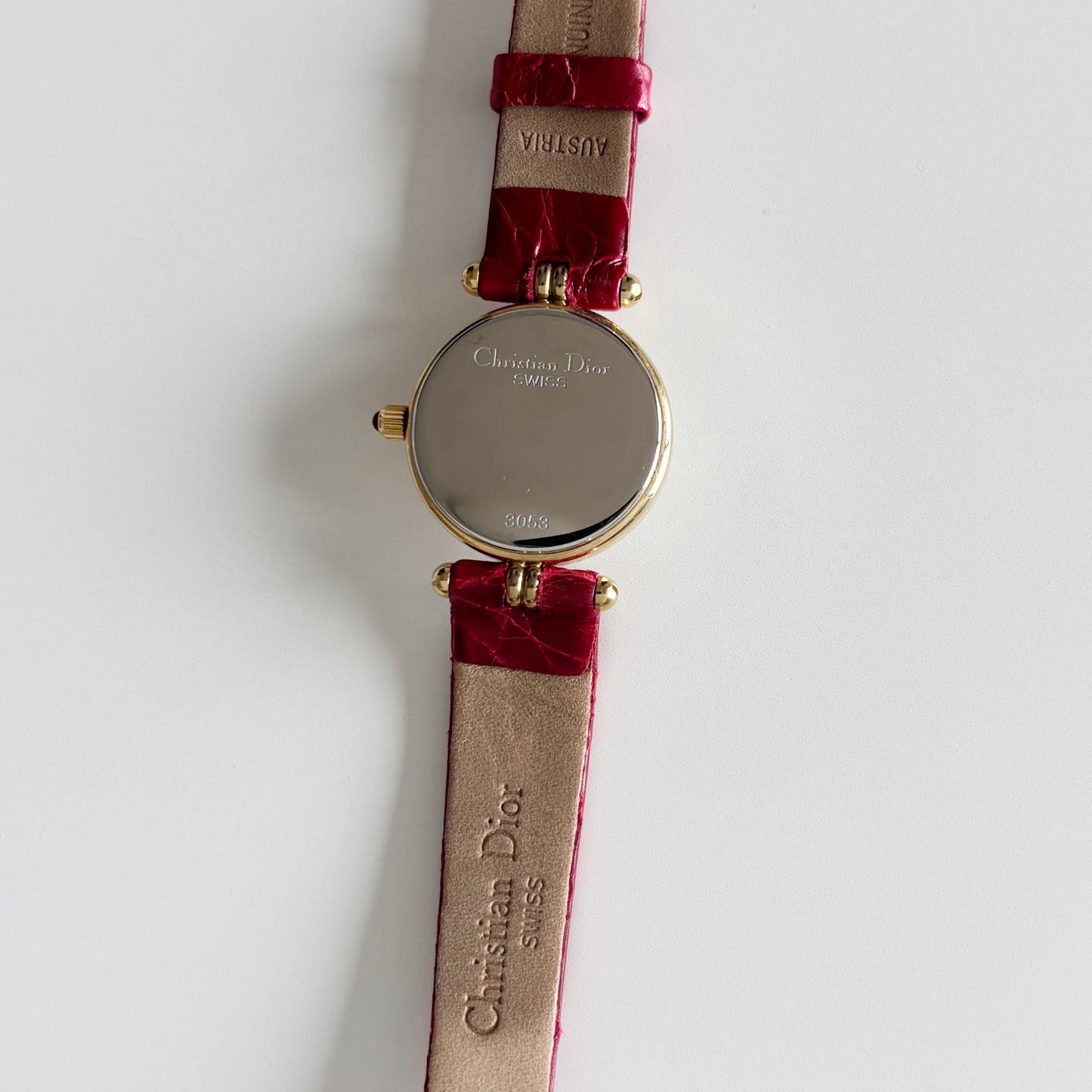 Dior 1990s Seashell Dial Round Dial Gold Plated Watch