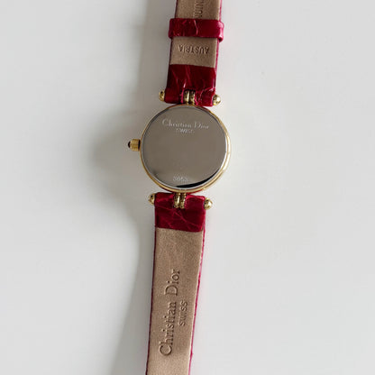 Dior 1990s Seashell Dial Round Dial Gold Plated Watch