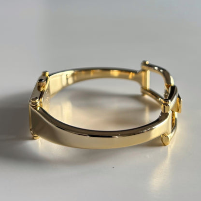 Gucci 1990s  Gold Dial Gold Plated Bangle Watch