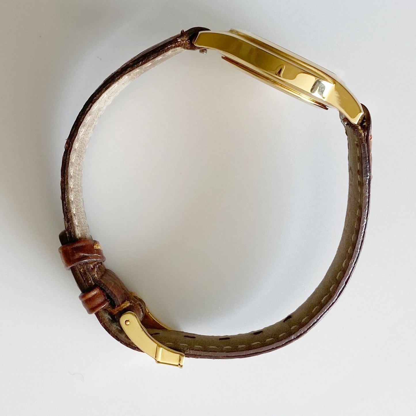 Gucci 1990s Date Gold Plated Round Watch