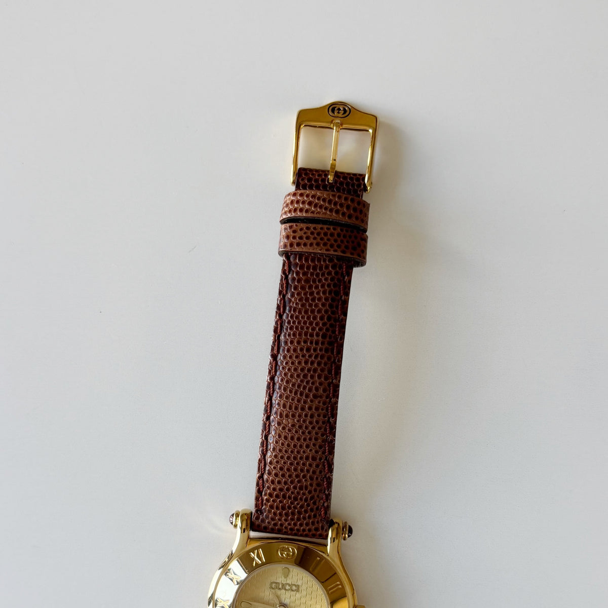 Gucci 1990s Gold Dial Gold Plated Watch