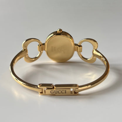 Gucci 1990s Seashell Dial Gold Plated Bangle Watch