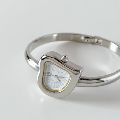 Yves Saint Laurent 1990s Heart Shaped Dial Bangle Watch