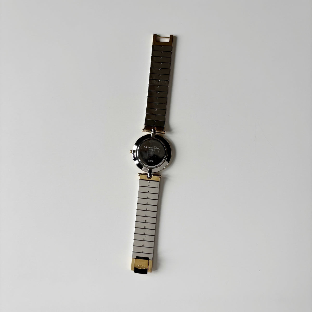 Dior 1990s Black Round Dial Two Tone Gold Plated Watch (Large)