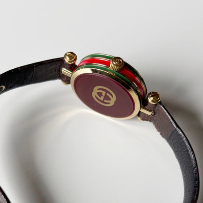 Gucci 1990s Sherry Round Dial Gold Plated Watch