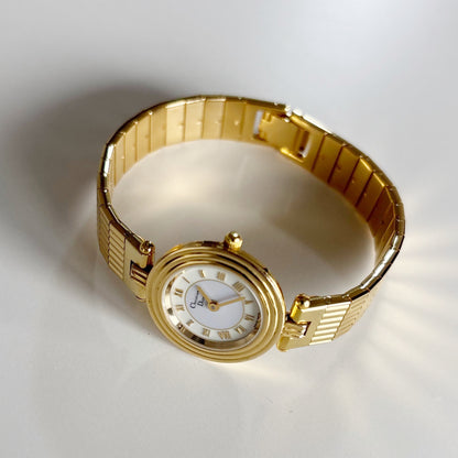 Dior 1990s Round Dial Gold Plated Watch