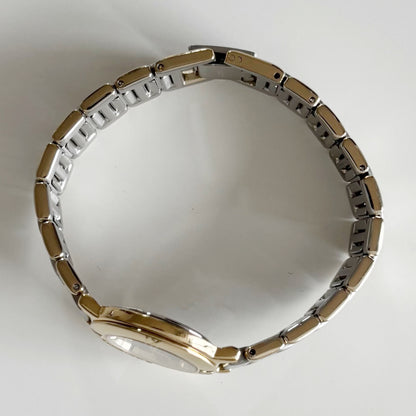 Yves Saint Laurent 1990s Black Dial Two Tone Watch