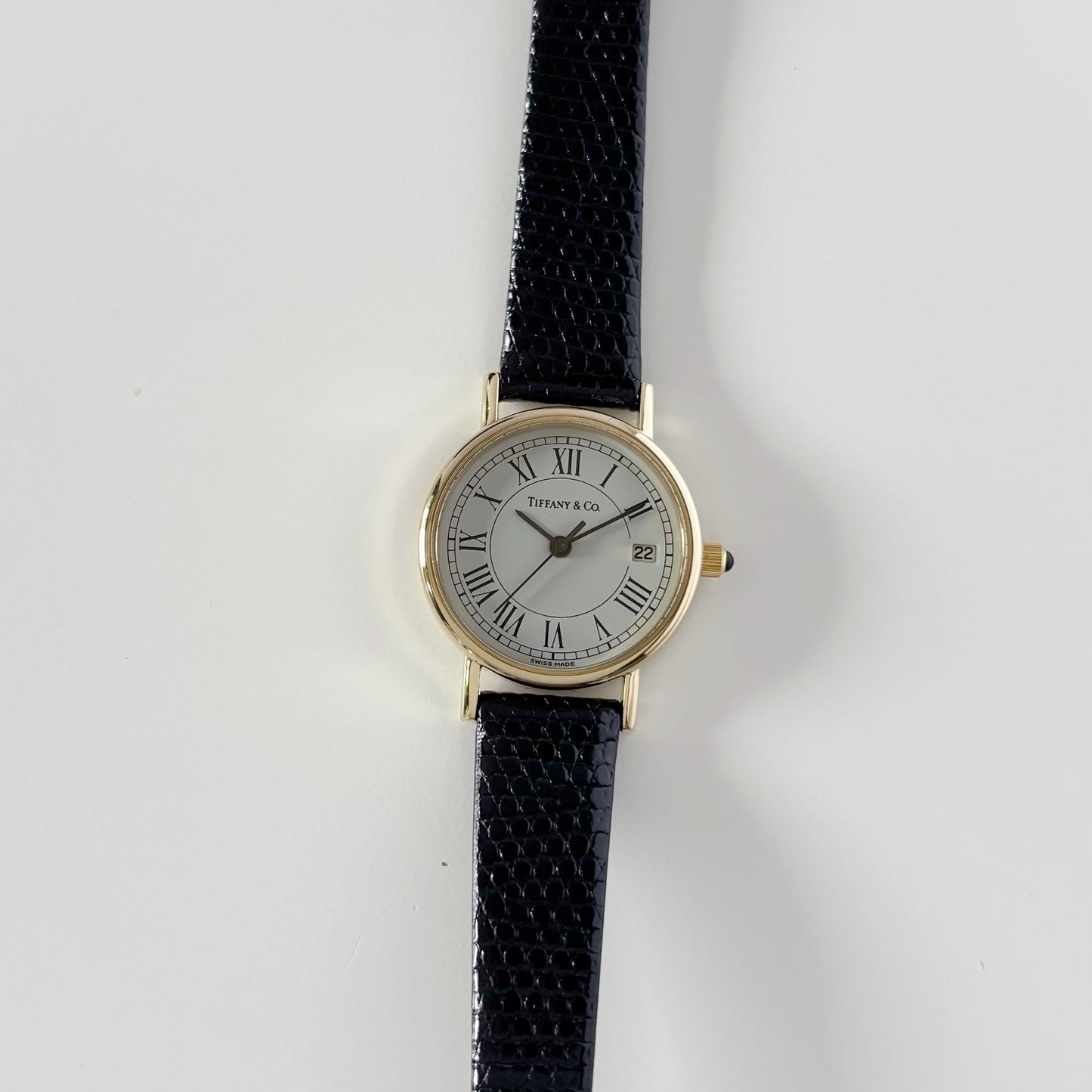 Tiffany 1990s 14K Solid Gold Round Watch