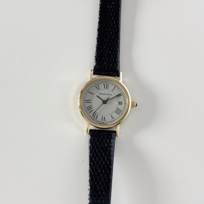 Tiffany 1990s 14K Solid Gold Round Watch