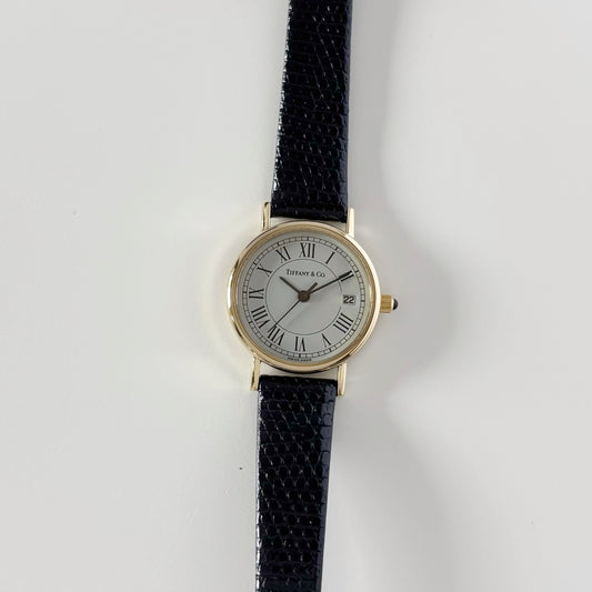 Tiffany 1990s 14K Solid Gold Round Watch