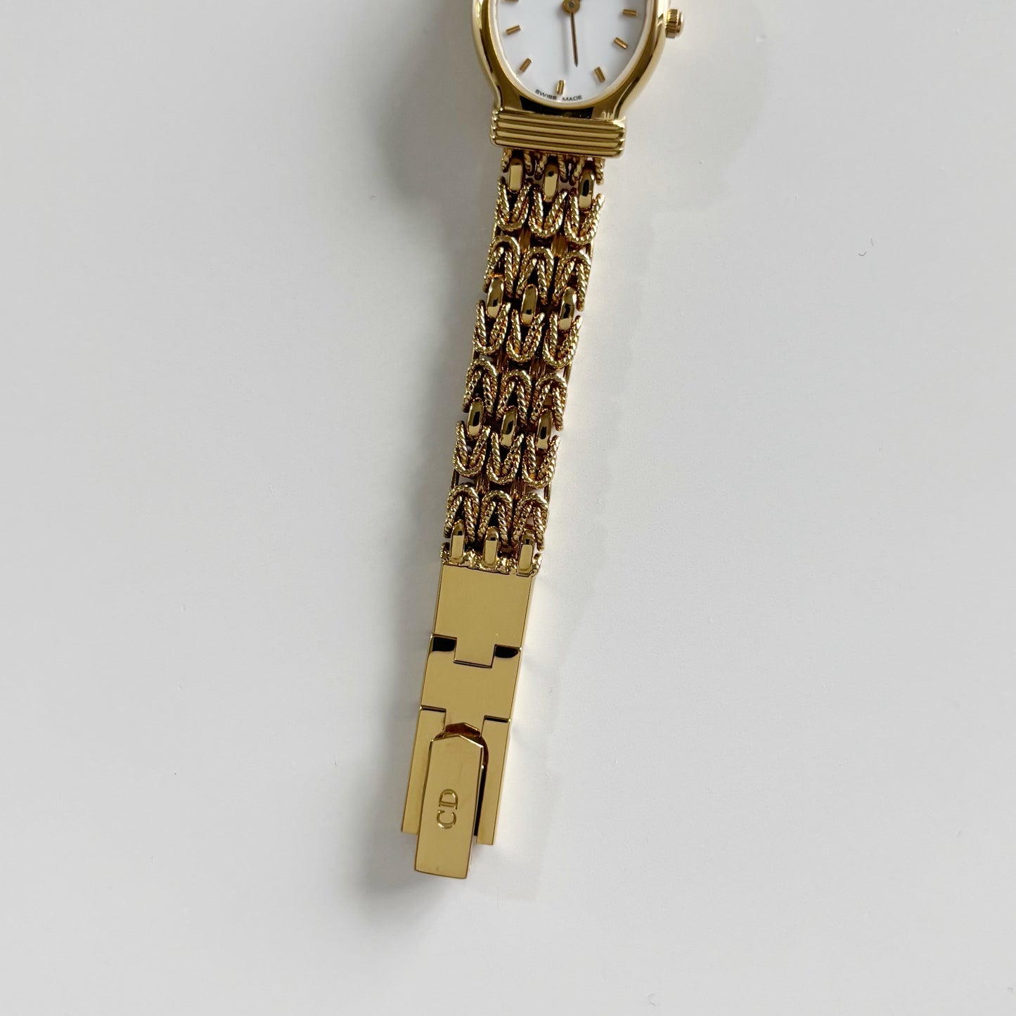 Dior 1990s Oval Dial Gold Plated Watch