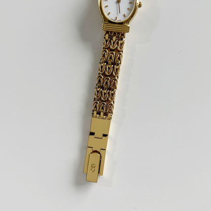 Dior 1990s Oval Dial Gold Plated Watch