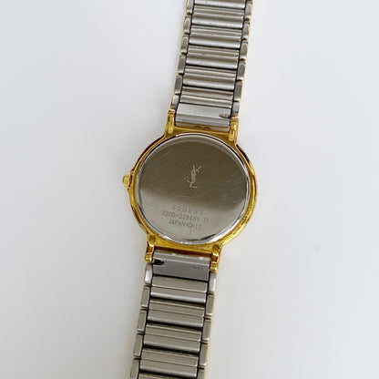 Yves Saint Laurent 1990s Two Tone Round Watch