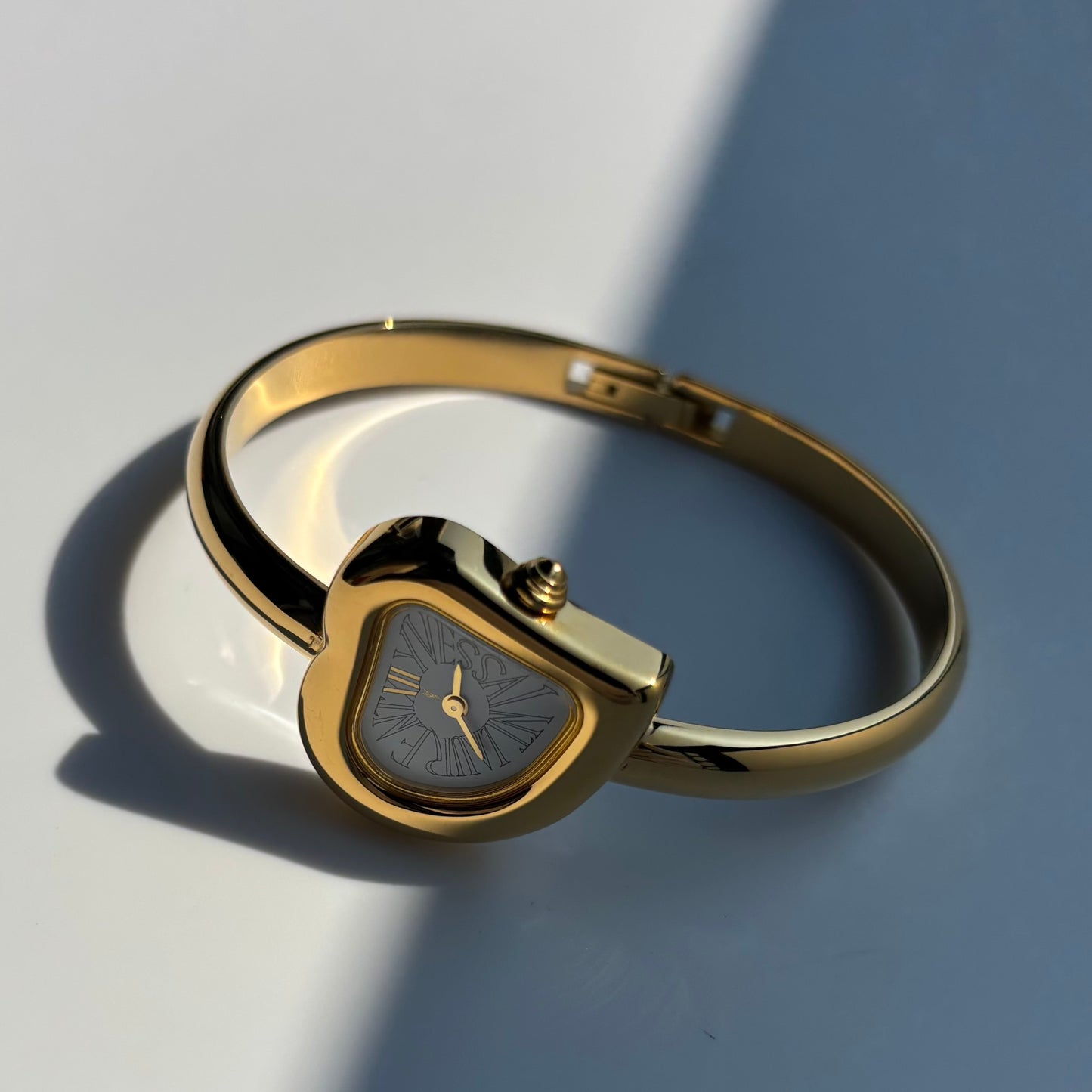 Yves Saint Laurent 1990s Heart Shaped Dial Gold Plated Watch