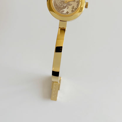 Gucci Early 2000s Gold Plated Bangle Watch