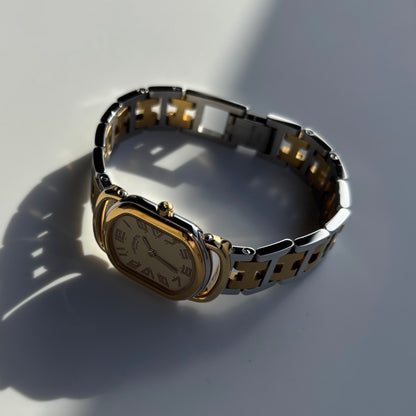 Hermes 1990s Rallye Two Tone Watch