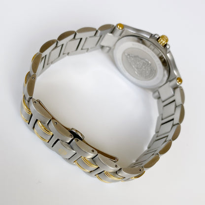 Gucci 1990s Date Two Tone Round Watch