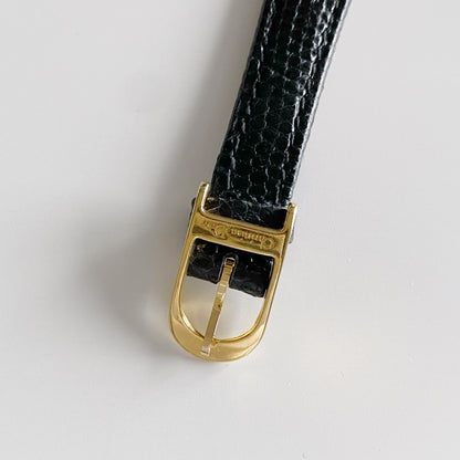Dior 1990s Baignoire Gold Plated Leather Watch