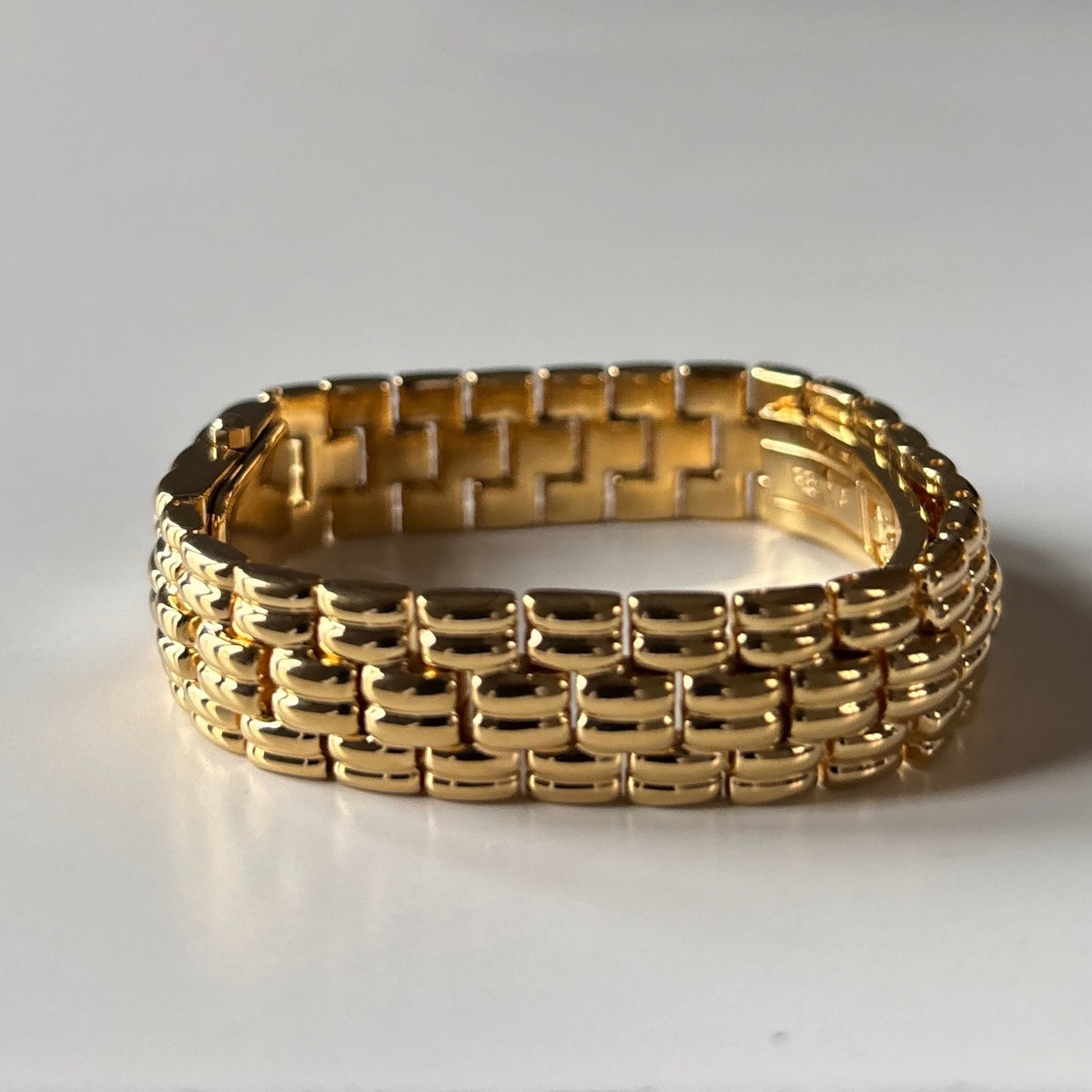 Fendi 1990s Rectangular White Dial Gold Plated Watch
