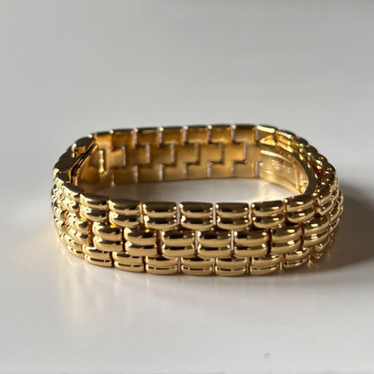 Fendi 1990s Rectangular White Dial Gold Plated Watch